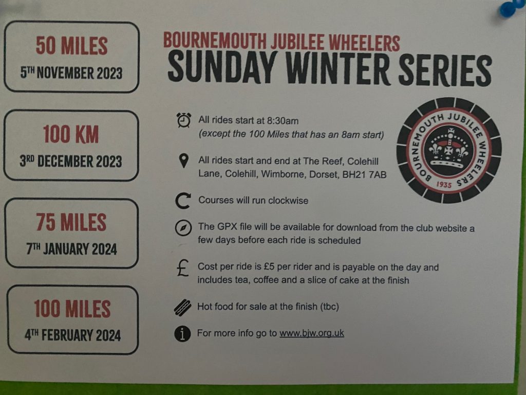Bournemouth Jubilee Wheelers Sunday Winter Series