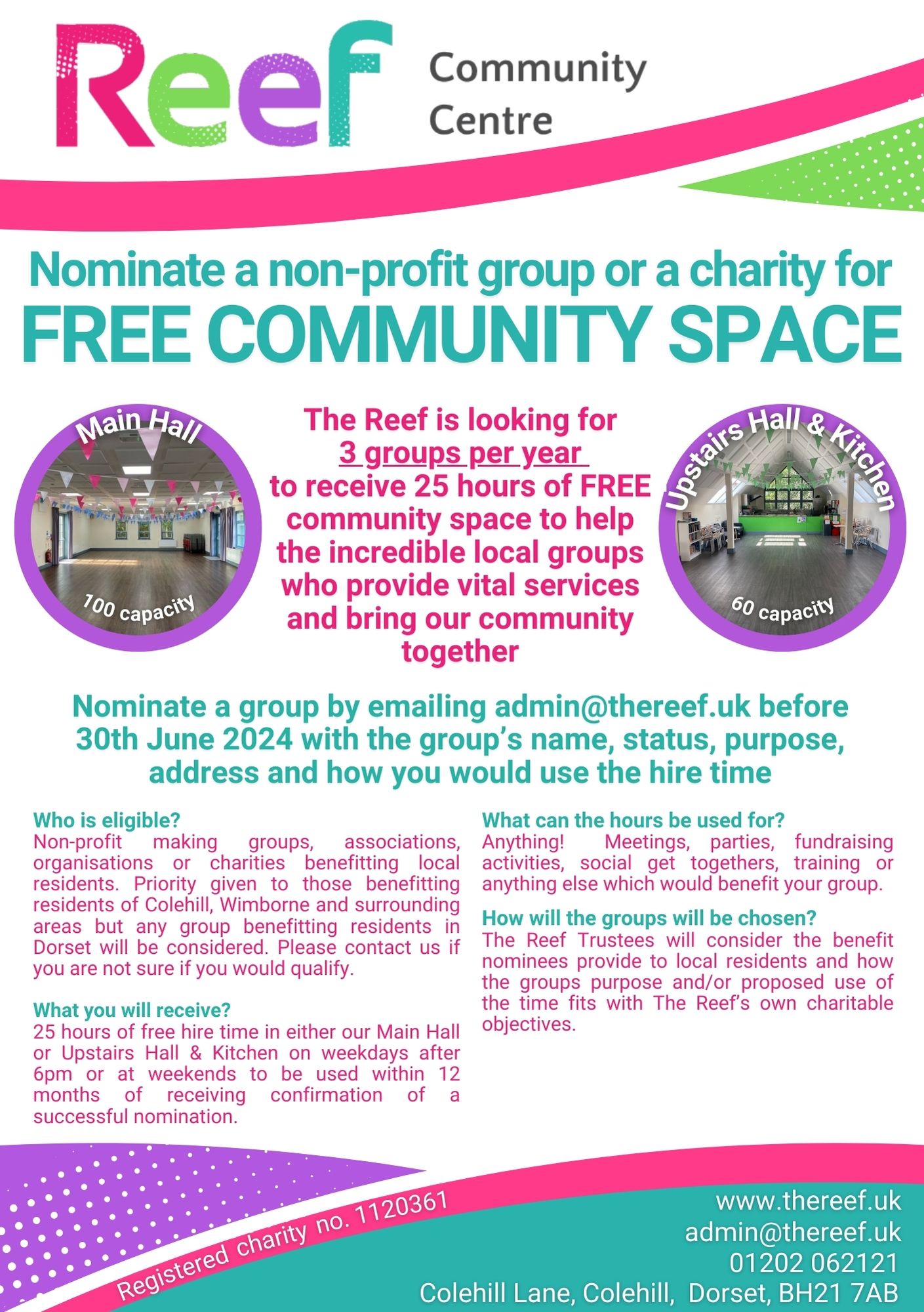 Poster for free community space nominations